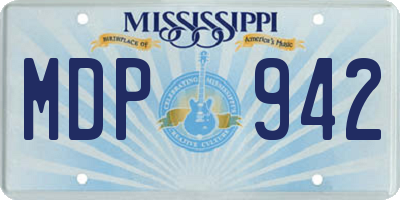 MS license plate MDP942