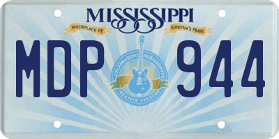 MS license plate MDP944