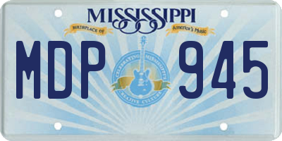 MS license plate MDP945