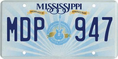 MS license plate MDP947