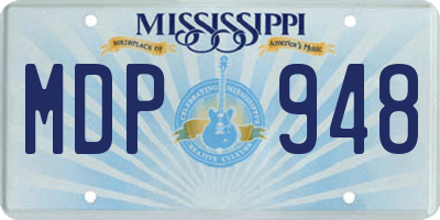 MS license plate MDP948