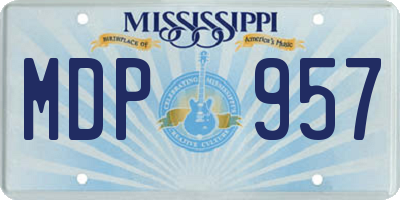 MS license plate MDP957