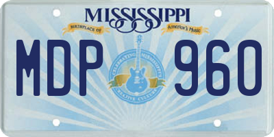 MS license plate MDP960