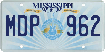 MS license plate MDP962