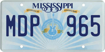 MS license plate MDP965