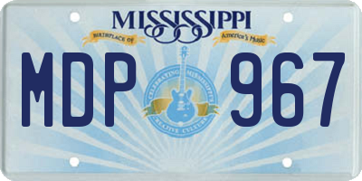 MS license plate MDP967