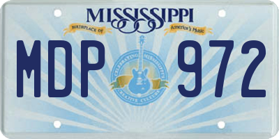 MS license plate MDP972