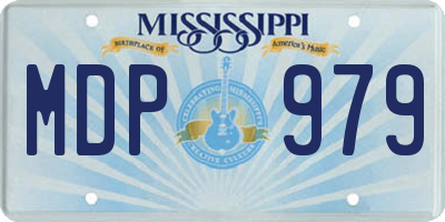 MS license plate MDP979