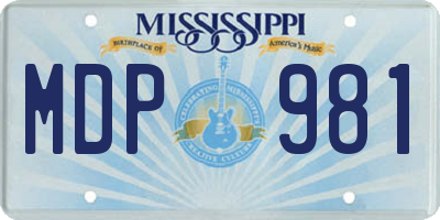 MS license plate MDP981