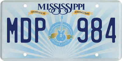 MS license plate MDP984