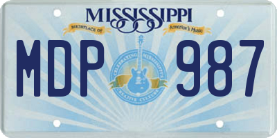 MS license plate MDP987