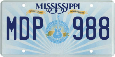 MS license plate MDP988