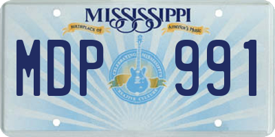 MS license plate MDP991