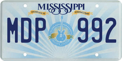 MS license plate MDP992