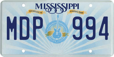 MS license plate MDP994