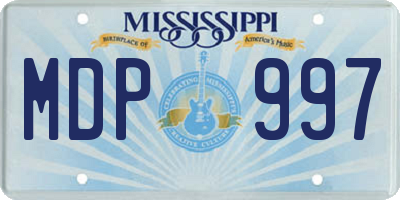 MS license plate MDP997
