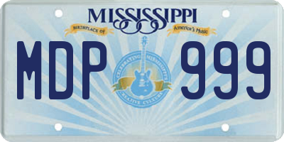 MS license plate MDP999