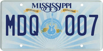 MS license plate MDQ007