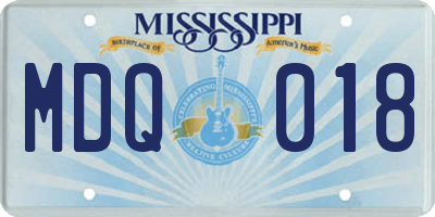 MS license plate MDQ018