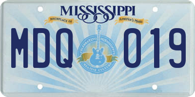 MS license plate MDQ019