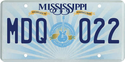 MS license plate MDQ022
