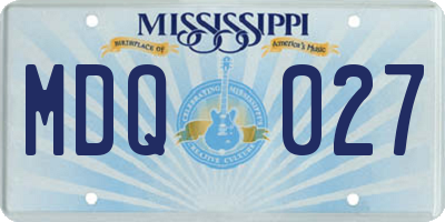 MS license plate MDQ027