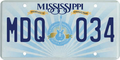 MS license plate MDQ034