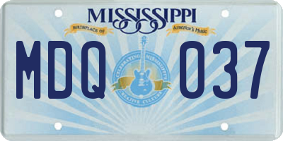 MS license plate MDQ037