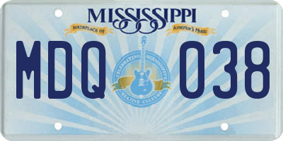 MS license plate MDQ038