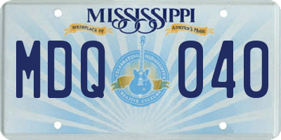 MS license plate MDQ040