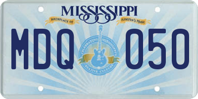 MS license plate MDQ050