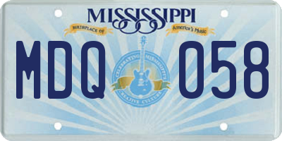 MS license plate MDQ058