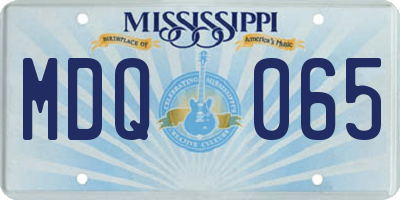 MS license plate MDQ065