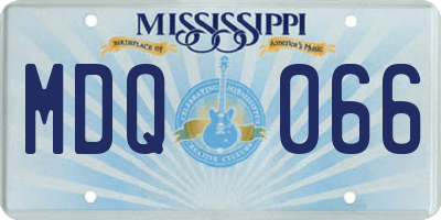 MS license plate MDQ066