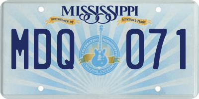 MS license plate MDQ071
