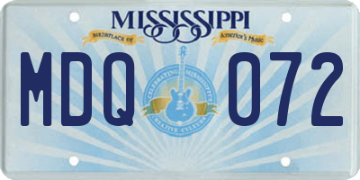 MS license plate MDQ072