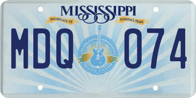 MS license plate MDQ074
