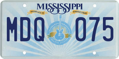 MS license plate MDQ075