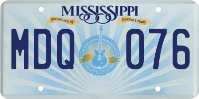 MS license plate MDQ076