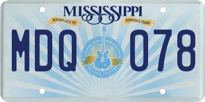 MS license plate MDQ078