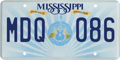 MS license plate MDQ086