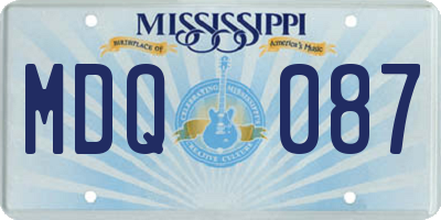 MS license plate MDQ087
