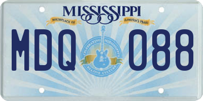 MS license plate MDQ088