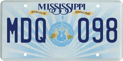 MS license plate MDQ098