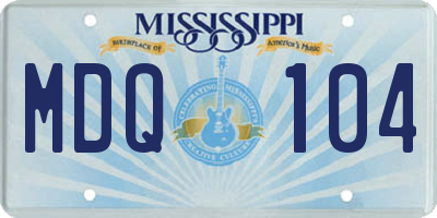 MS license plate MDQ104
