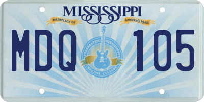 MS license plate MDQ105