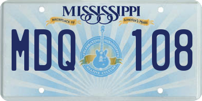 MS license plate MDQ108