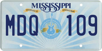 MS license plate MDQ109