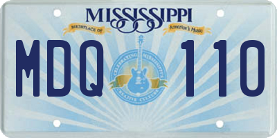 MS license plate MDQ110