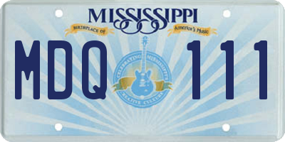 MS license plate MDQ111